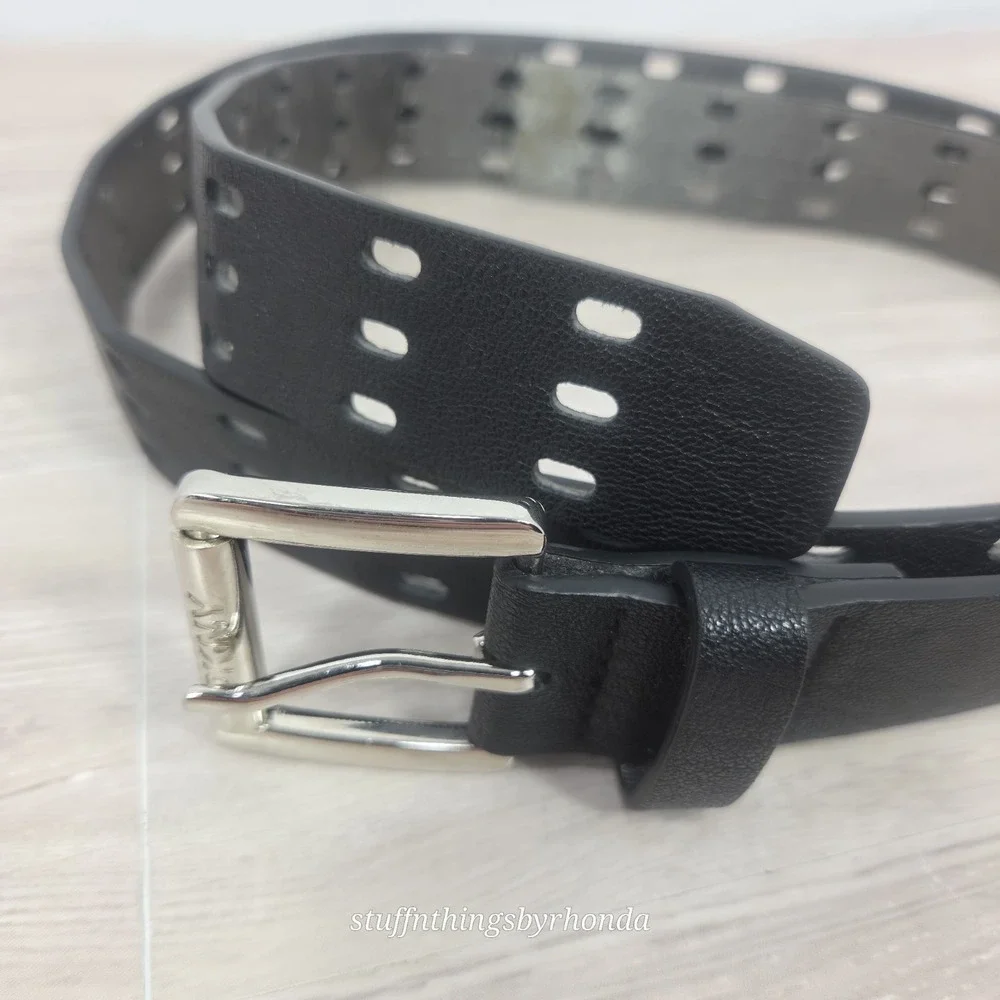 Women's DKNY Faux-Leather Black Belt